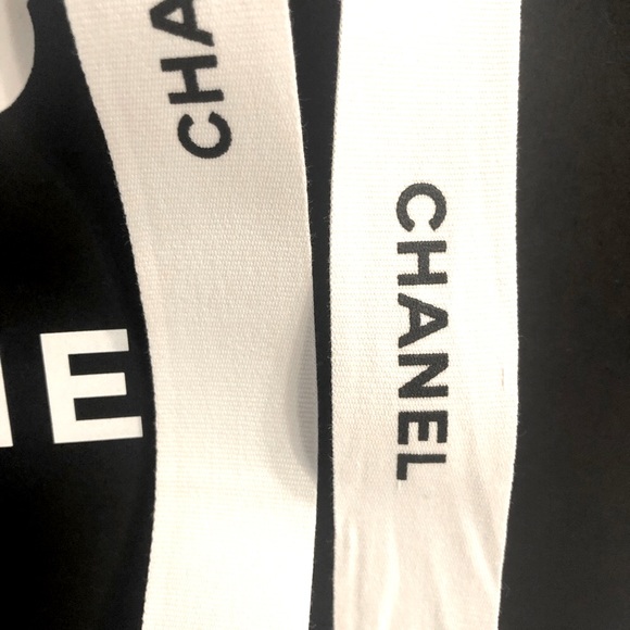 Sold!! Chanel Black Paper Shopping Storage Gift Bag + Ribbon & Paper - Picture 7 of 7